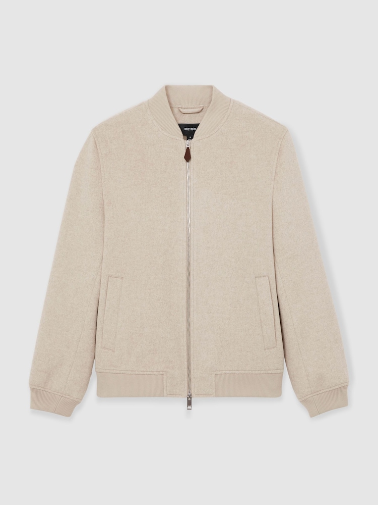 Reiss Stone Harlan Brushed Wool-Blend Bomber Jacket - Image 2 of 7