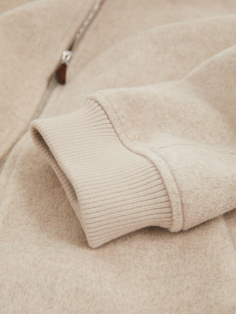 Reiss Stone Harlan Brushed Wool-Blend Bomber Jacket - Image 7 of 7