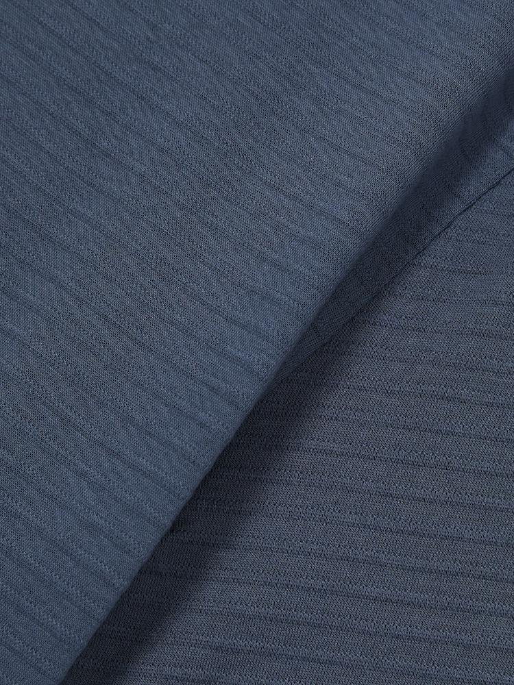 Reiss Airforce Blue Leo Mercerised-Cotton Ribbed T-Shirt - Image 6 of 6