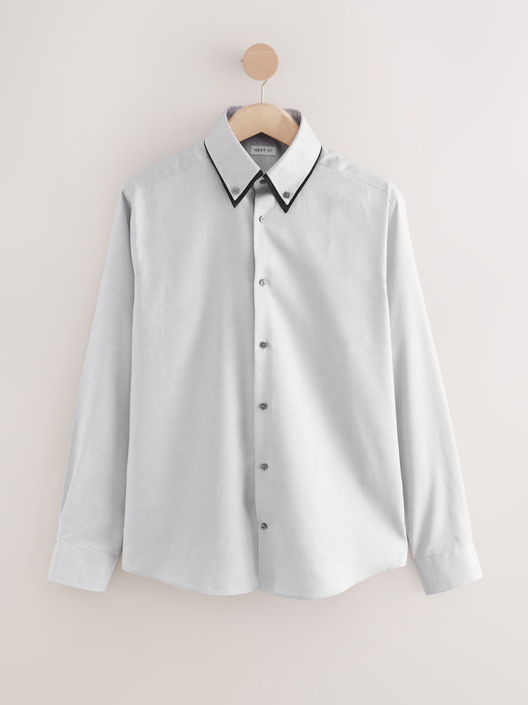 Grey Denim 100% Cotton Long Sleeve Shirt - Image 1 of 1 Grey Denim 100% Cotton Long Sleeve Shirt - Image 1 of 1