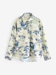 Blue Scenic Print Long Sleeve Button Down Shirt - Image 1 of 3