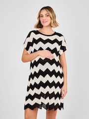 JoJo Maman Bébé Cream Maternity Knitted Beach Cover-Up Dress - Image 1 of 4