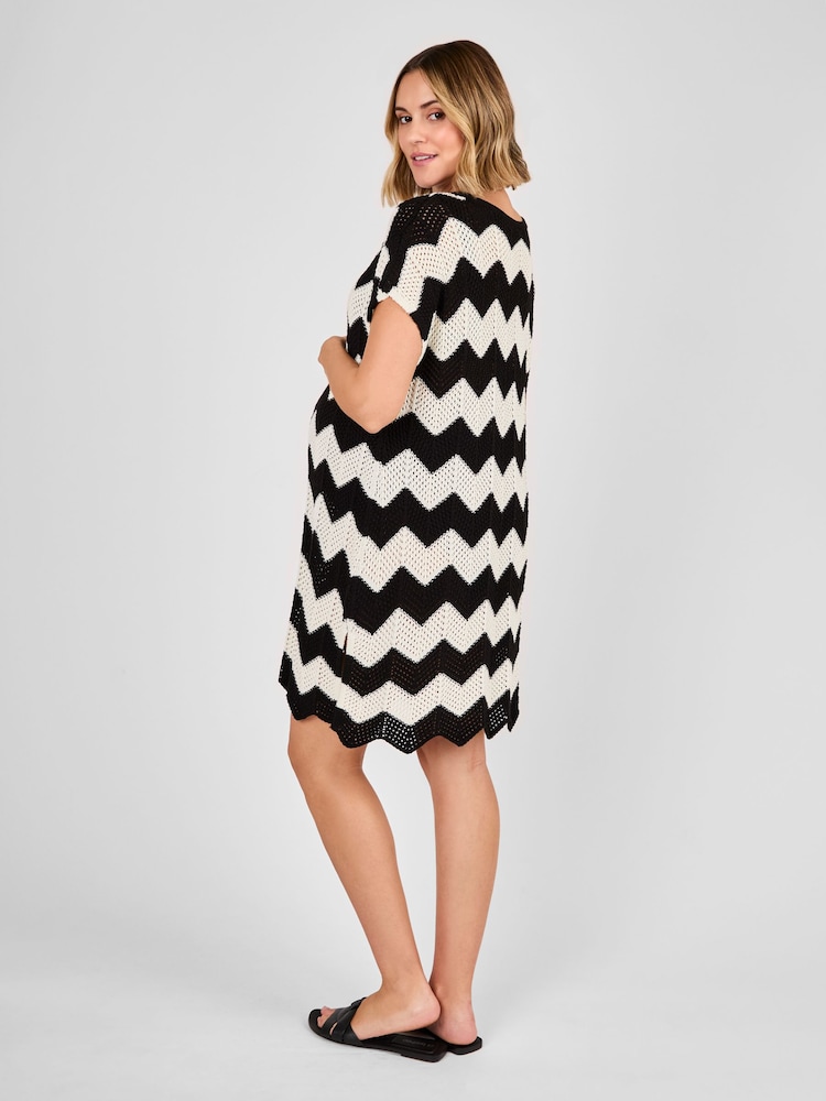 JoJo Maman Bébé Cream Maternity Knitted Beach Cover-Up Dress - Image 2 of 4