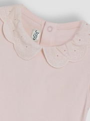 JoJo Maman Bébé Pink Broderie Collar Body - Image 2 of 3