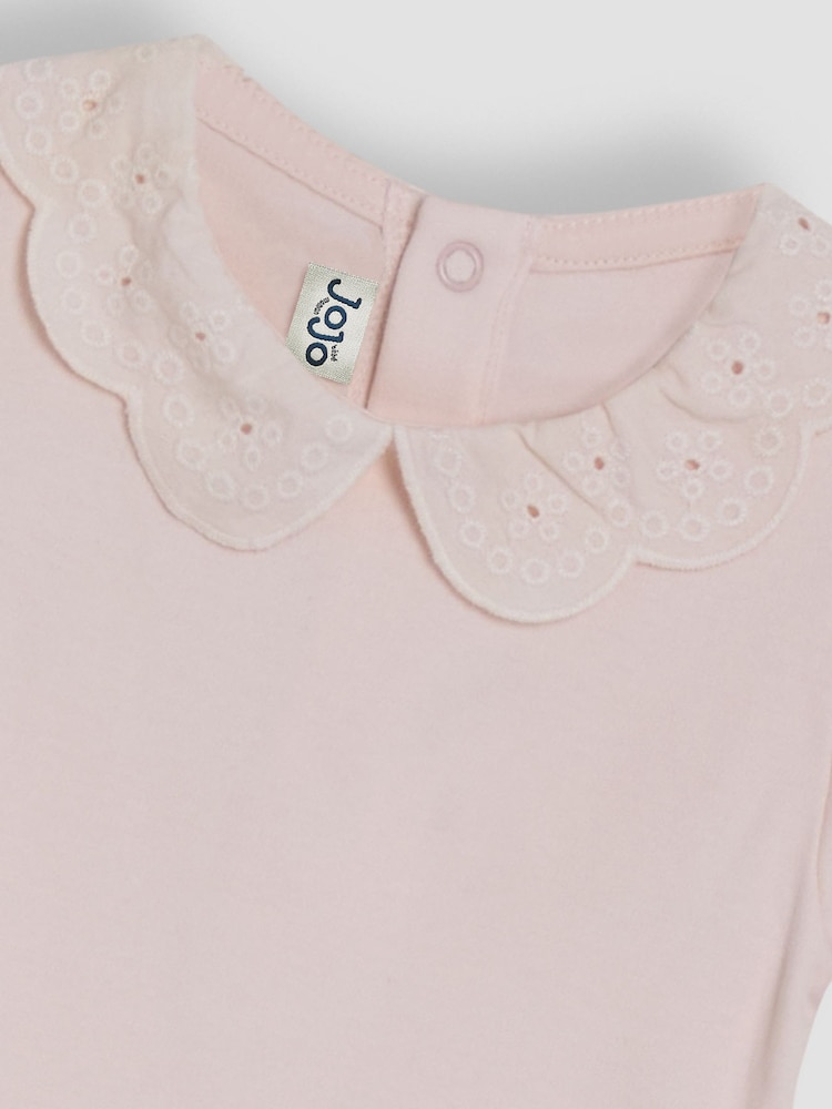 JoJo Maman Bébé Pink Broderie Collar Body - Image 2 of 3
