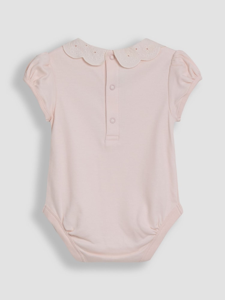 JoJo Maman Bébé Pink Broderie Collar Body - Image 3 of 3