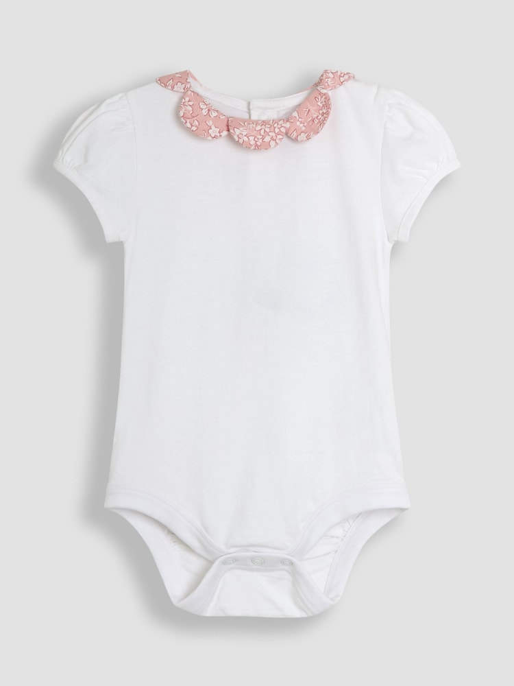 JoJo Maman Bébé Pink Floral 2-Piece Collar Body & Bloomers Set - Image 2 of 7