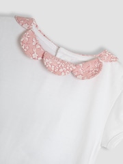 JoJo Maman Bébé Pink Floral 2-Piece Collar Body & Bloomers Set - Image 3 of 7