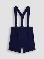 JoJo Maman Bébé Blue 2-Piece Baby Grandad Shirt & Shorts Set - Image 5 of 6