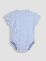 JoJo Maman Bébé Blue 2-Piece Baby Grandad Shirt & Shorts Set - Image 8 of 9