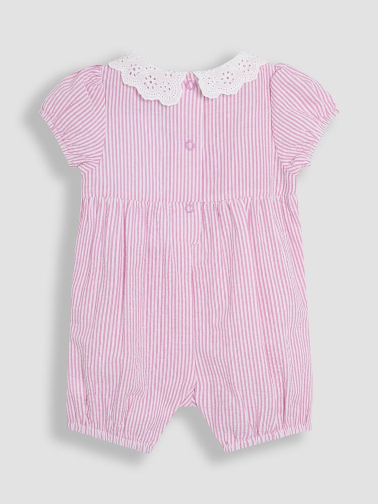 JoJo Maman Bébé Pink Flopsy Bunny Smocked Pretty Romper - Image 2 of 2