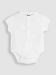 JoJo Maman Bébé Blue 2-Piece Grandad Shirt & Shorts Set with Bow Tie - Image 7 of 9