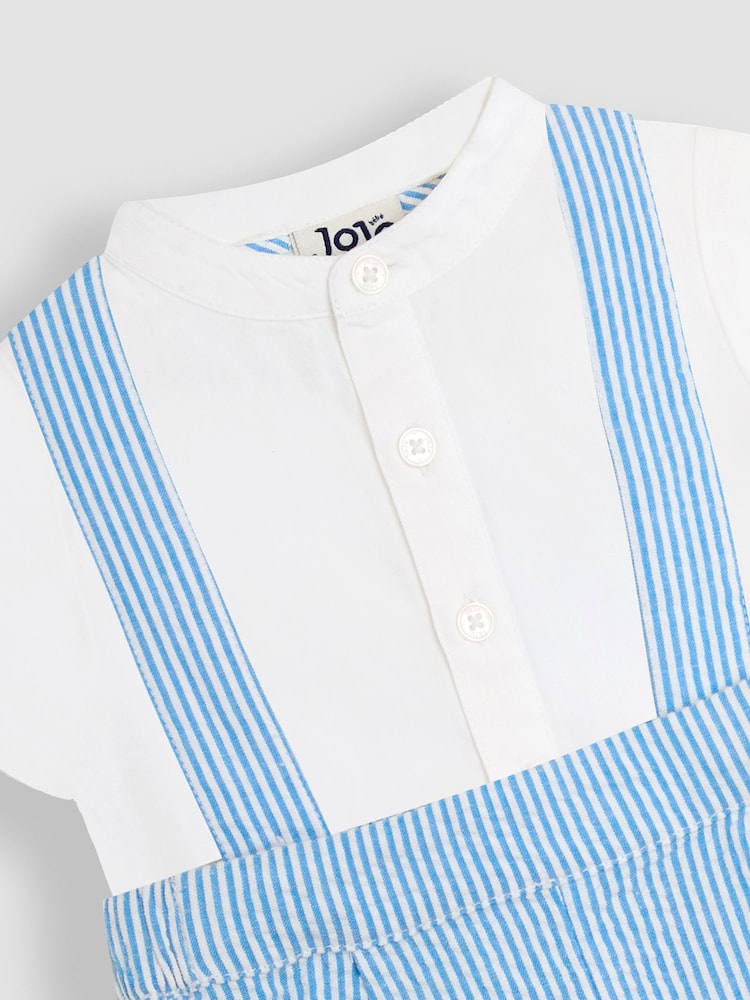 JoJo Maman Bébé Blue 2 Piece Grandad Shirt & Shorts Set - Image 9 of 9 JoJo Maman Bébé Blue 2 Piece Grandad Shirt & Shorts Set - Image 9 of 9