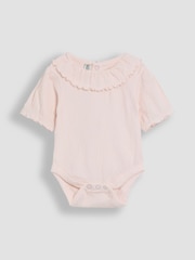JoJo Maman Bébé Pink Floral Frill Collar Bodies 2 Pack - Image 2 of 5