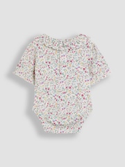 JoJo Maman Bébé Pink Floral Frill Collar Bodies 2 Pack - Image 5 of 5