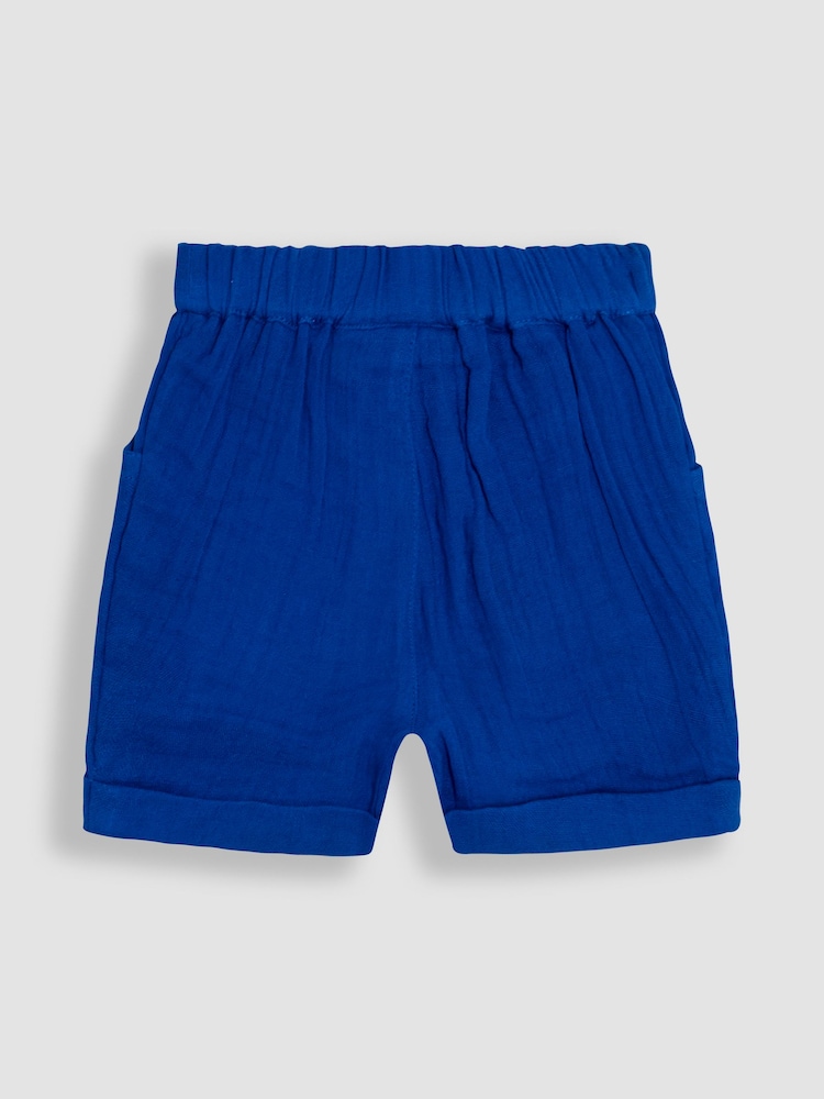JoJo Maman Bébé Ecru Safari Friends 2-Piece Cheesecloth T-Shirt & Shorts Set - Image 5 of 6