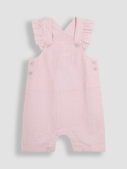 JoJo Maman Bébé Pink 2-Piece Seersucker Stripe Dungarees & T-Shirt Set - Image 2 of 7