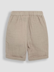 JoJo Maman Bébé Khaki Palm Tree 2-Piece Cheesecloth T-Shirt & Shorts Set - Image 5 of 6