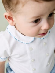 JoJo Maman Bébé Blue 2-Piece Classic Body & Stripe Shorts Set - Image 3 of 6