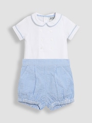 JoJo Maman Bébé Blue 2-Piece Classic Body & Stripe Shorts Set - Image 4 of 6