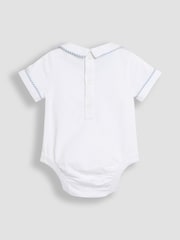 JoJo Maman Bébé Blue 2-Piece Classic Body & Stripe Shorts Set - Image 6 of 6