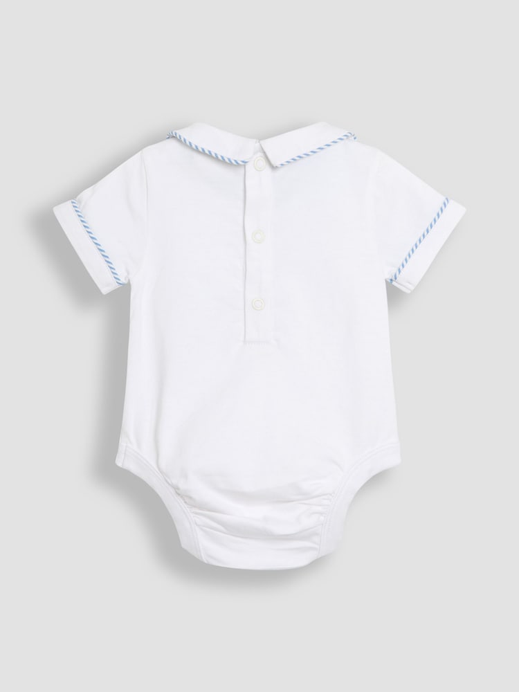 JoJo Maman Bébé Blue 2-Piece Classic Body & Stripe Shorts Set - Image 6 of 6