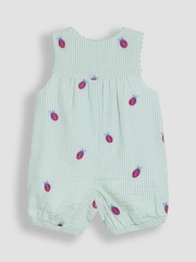 JoJo Maman Bébé Green Ladybird Embroidered Dungarees - Image 2 of 3