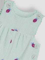 JoJo Maman Bébé Green Ladybird Embroidered Dungarees - Image 3 of 3
