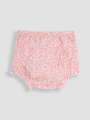 JoJo Maman Bébé Pink Ditsy Floral Smocked Woven 100% Cotton Dress - Image 4 of 5