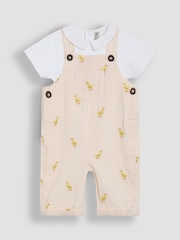 JoJo Maman Bébé Yellow 2-Piece Chicks Embroidered Dungarees & Body Set - Image 3 of 4