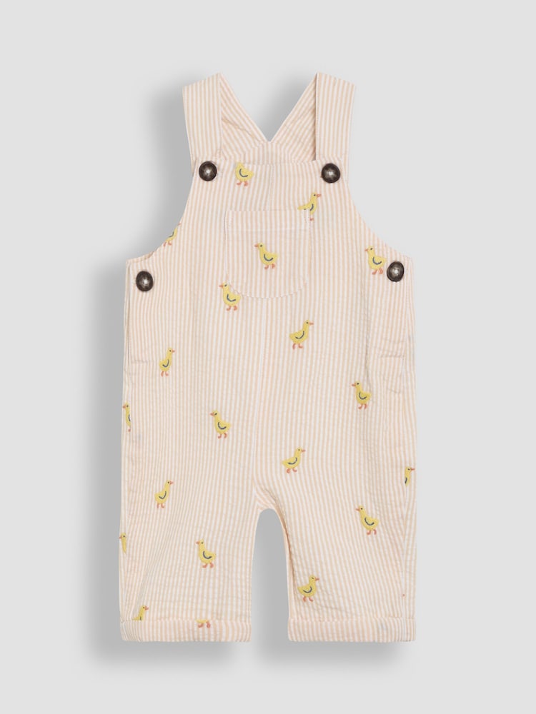 JoJo Maman Bébé Yellow 2-Piece Chicks Embroidered Dungarees & Body Set - Image 4 of 4