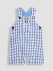 JoJo Maman Bébé Blue 2-Piece Peter Rabbit™ Gingham Dungarees & Body Set - Image 2 of 9