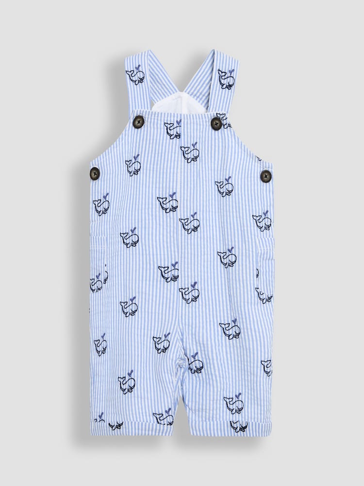 JoJo Maman Bébé Blue 2-Piece Chicks Embroidered Dungarees & Body Set - Image 2 of 7