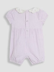 JoJo Maman Bébé Lilac Purple Bunny Embroidered Smocked Pretty Romper - Image 3 of 3