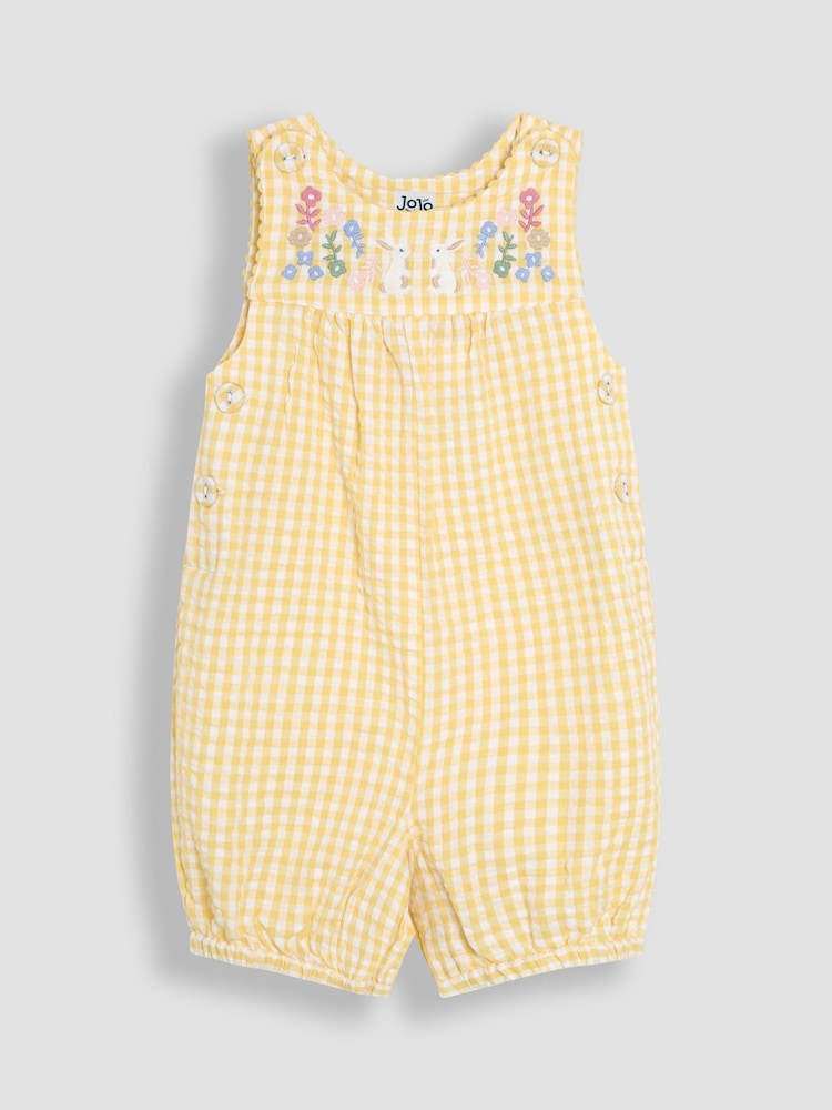 JoJo Maman Bébé Yellow Bunny Appliqué Dungarees - Image 1 of 3