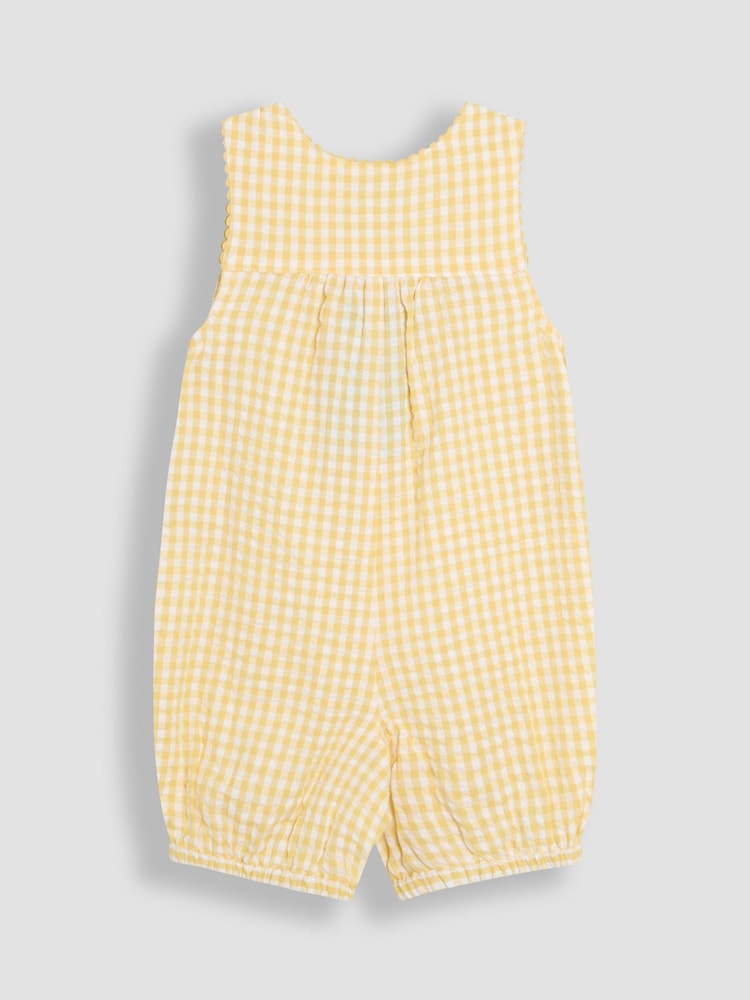 JoJo Maman Bébé Yellow Bunny Appliqué Dungarees - Image 3 of 3