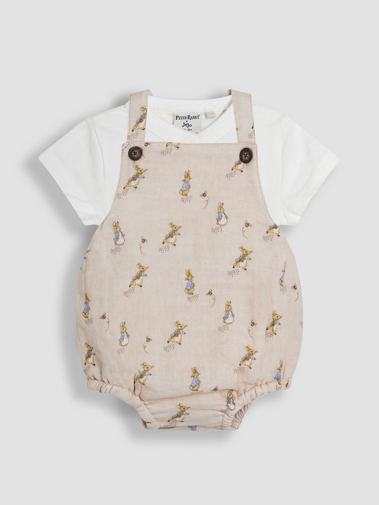 JoJo Maman Bébé 2-Piece Peter Rabbit™ Dungarees & Body Set - Imagen 1 de 9