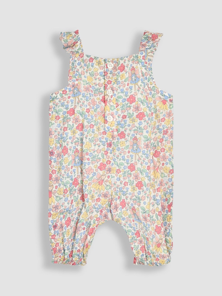 White Fairy floral - JoJo Maman Bébé Ruffle Strap Pretty Sunsuit - Bild 2 von 3