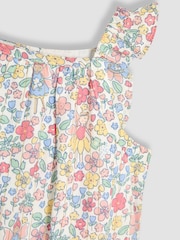 White Fairy floral - JoJo Maman Bébé Ruffle Strap Pretty Sunsuit - Bild 3 von 3
