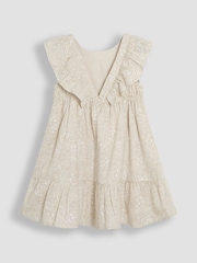 JoJo Maman Bébé Natural Garden Floral Smocked Woven 100% Cotton Dress - Image 2 of 3