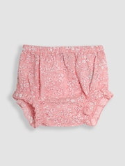JoJo Maman Bébé Pink Garden Floral Smocked Woven 100% Cotton Dress - Image 3 of 4