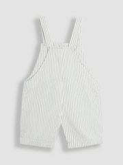 JoJo Maman Bébé Green Floral 100% Cotton Embroidered Stripe Dungarees - Image 2 of 3
