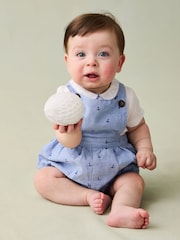 JoJo Maman Bébé Navy 2-Piece Anchor Print Dungarees & Body Set - Image 2 of 9