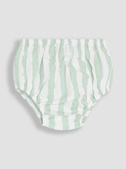 JoJo Maman Bébé Aqua Green Ice Cream Embroidered 3-Piece Frill Shoulder Baby Dress, Knicker & Hat Set - Image 7 of 7