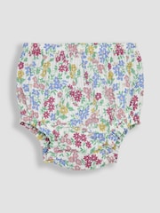 JoJo Maman Bébé Pink & Blue Floral Smocked Woven 100% Cotton Dress - Image 5 of 5