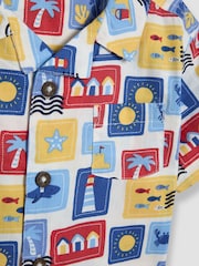 JoJo Maman Bébé Red Seaside 2-Piece Printed Shirt & Twill Shorts Set - Image 4 of 6