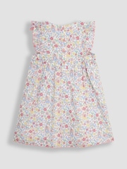 JoJo Maman Bébé Pink Fairy Floral Frill Shoulder Summer Dress - Image 3 of 5