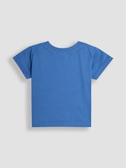 JoJo Maman Bébé Blue 2-Piece Stripe Dungarees & T-Shirt Set - Image 5 of 6