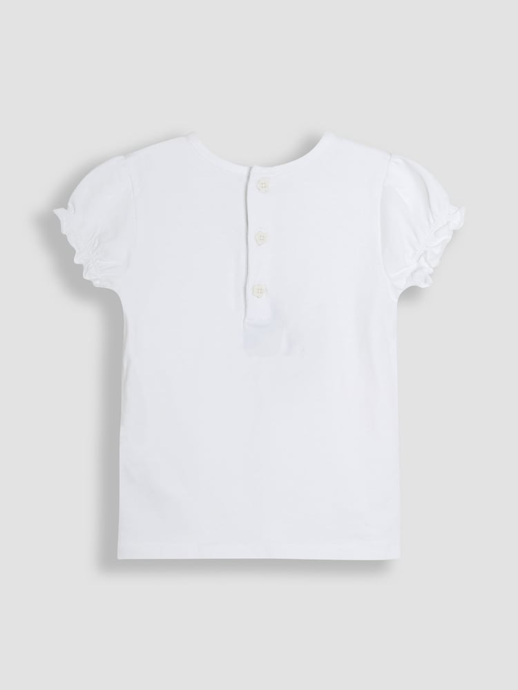 JoJo Maman Bébé Blue Cherry Ditsy 100% Cotton Culottes & T-Shirt Set 2 Piece - Image 6 of 6