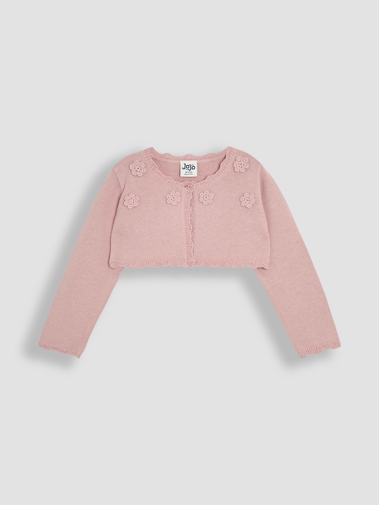 JoJo Maman Bébé Pink Floral Bolero Cardigan - Image 1 of 3